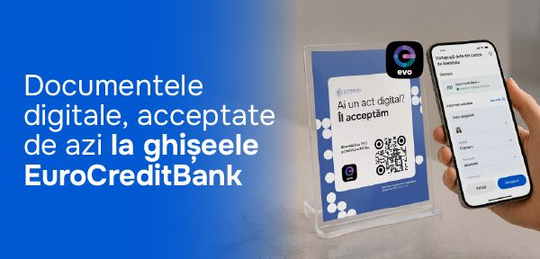 Rețeaua Portofelului EVO se extinde: actele digitale sunt acceptate și de EuroCreditBank